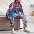 thumbnail image 7 of Naloa Colorful Donut Men’s Pajamas Set - Long Sleeve Button Down Sleep Shirt and Pajama Bottoms Sleepwear Set-X-Large, 7 of 7