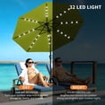 thumbnail image 4 of 10FT Solar Patio Umbrella with 32 LED Lights – UV Protection, 8 Sturdy Ribs – Crank Lift, Push Button Tilt – Outdoor Market Table Umbrella for Patio, Garden, Pool, 4 of 7