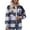 Blue, variant on YYDGH Women's Flannel Wool Blend Plaid Shacket Long Sleeve Button Down Chest Pocketed Shirts Jacket Coats Blue M