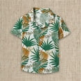 thumbnail image 2 of KAUOD Baby Boys Casual Cartoon Print Tee Button Down Slim-Fit Tops Short Sleeve Aloha Hawaiian Shirt Clothes 18M-5T, 2 of 3