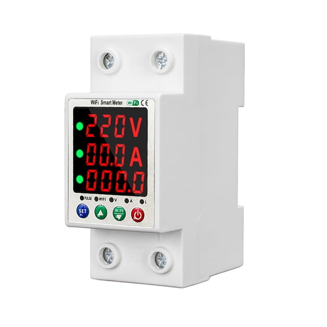 Smart WiFi Circuit Breaker with Auto Reclosing Functionality - Digital Display, Remote Control via Tuya/Smart Life App, Energy Metering, Voice Command Compatible with Alexa & Google Assistant,