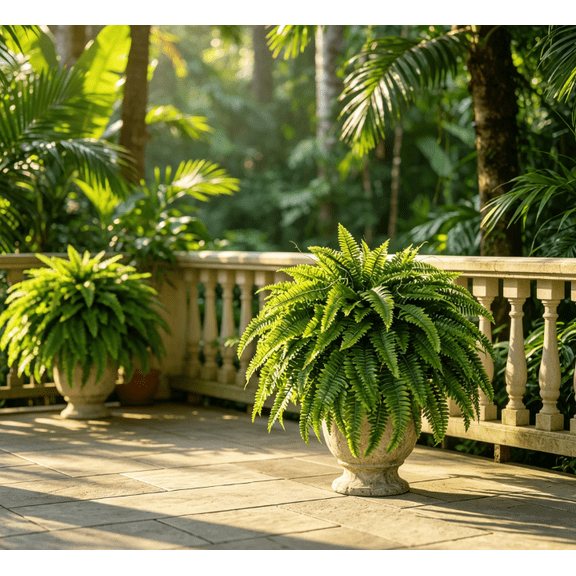 31 Inch Set of 2 Fake Ferns Artificial Plants Large, Artificial Ferns Fake Plants for Outdoors Front Porch Decor