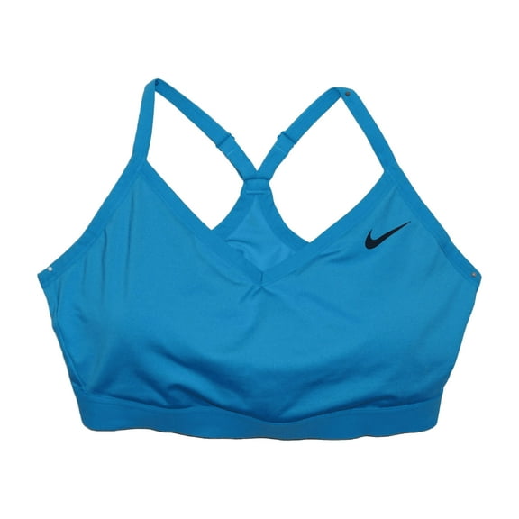 Nike Women's Plus Size Solid Indy Sports Bra Blue 1X