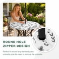 thumbnail image 4 of Round Outdoor Tablecloth with Umbrella Hole and Zipper, Grey Spring Floral Tablecloth with Elastic Waterproof, Flowers Botanical Elegant Pastoral Patio Table Covers for 45" - 54" Picnic Pool Tables, 4 of 9