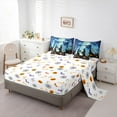 thumbnail image 5 of jejeloiu Happy Halloween Bedding Comforter Set 7pcs,Funny Witch Pumpkin Queen Bedding Sets,Orange Black Blue Queen Sheet Sets,Luxury Bedroom Decor Reversible, 5 of 8