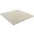 thumbnail image 3 of The Tile Life Eterna Penny 1" x 1" Lineas Beige Glass Round Mosaic Floor and Wall Tile 1 Sheet, 3 of 7