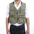 thumbnail image 3 of Chaleco de pesca al aire libre para hombre, con múltiples bolsillos, protector solar, transpirable, ropa de trabajo, 3 of 6