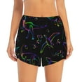 thumbnail image 2 of Picia Dinosaur Pattern Women's 2 in 1 Athletic Running Shorts High Waisted Workout Casual Gym Sweat Shorts with Comfy Liner Zipper Pockets-, 2 of 9