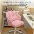 thumbnail image 6 of Vanity Chair with Wheels Velvet Petal Desk Chair Upholstered Tufted Home Office Chair for Women Girls, Height Adjustable Makeup Task Chair for Bedroom Living Room, 6 of 7
