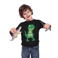 thumbnail image 3 of Tstars Boys Unisex Valentine's Day Shirts for Kids Love Valentine's Day I Love You This Much T Rex Gift Idea for Boy Toddler Kids Long Sleeve T Shirt, 3 of 5