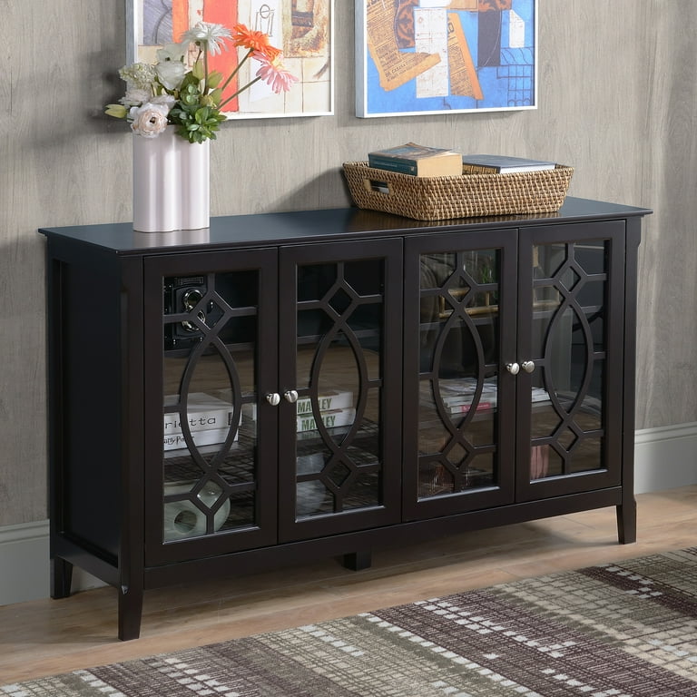 HOMCOM Farmhouse Sideboard Buffet Cabinet, Coffee Bar Cabinet with Storage  Shelves, Kitchen Cabinet with 2 Framed Glass Doors - On Sale - Bed Bath &  Beyond - 33911978