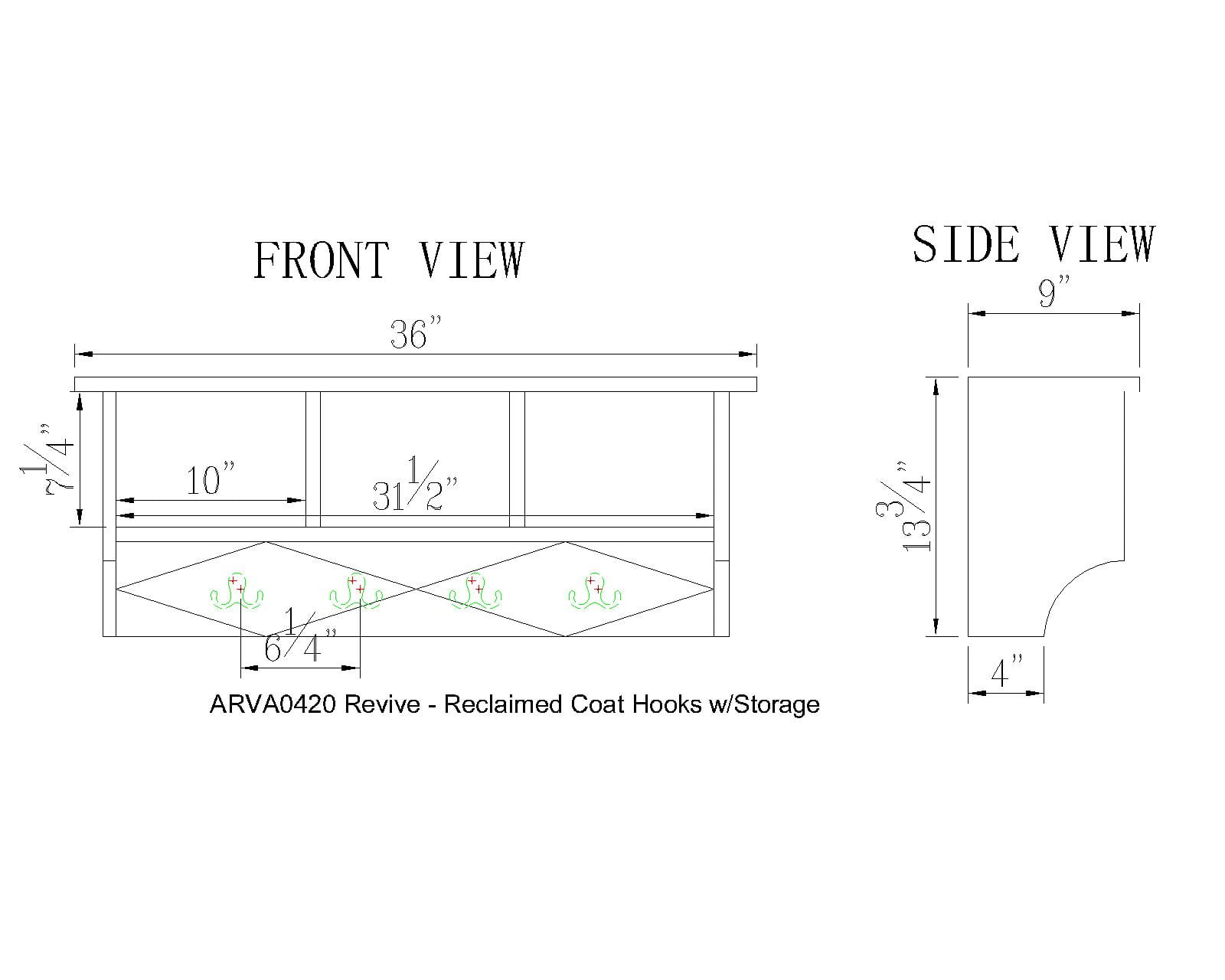 Revive Storage Coat Hook with Bench Set