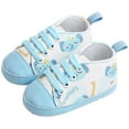 thumbnail image 6 of Dakaela Unisex Baby Boys Girls Shoes Newborn Infant Anti Slip Canvas Sneakers Toddler First Walkers Crib Shoes Blue Size 3.5, 6 of 8