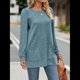 thumbnail image 5 of Camisas de Larga para Mujer Suéteres Largos con Bolsillos Tops Tipo Túnica Corte Holgado Azul XXL, 5 of 8