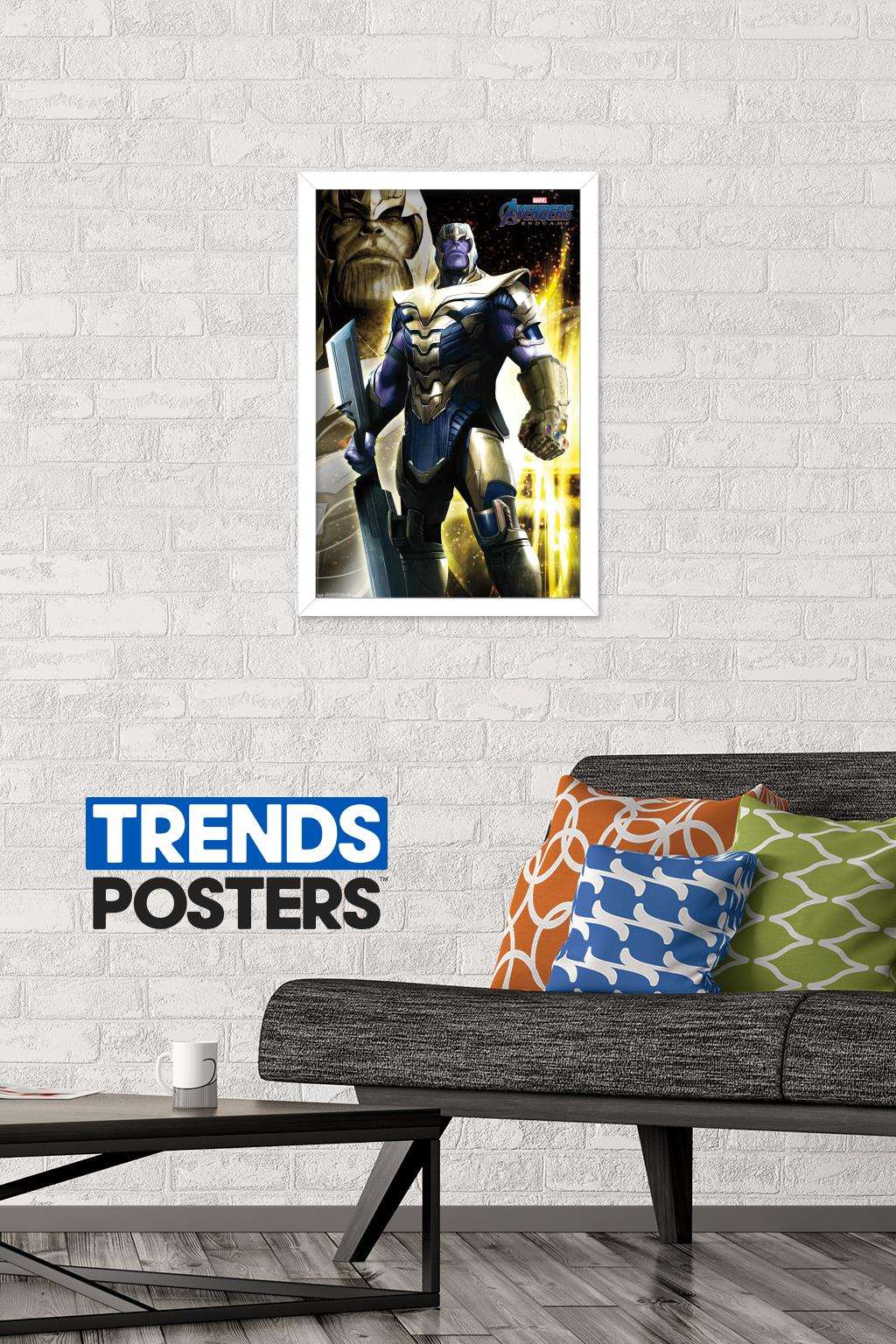 Marvel Cinematic Universe - Avengers - Endgame - Thanos Wall Poster, 14.725" x 22.375", Framed