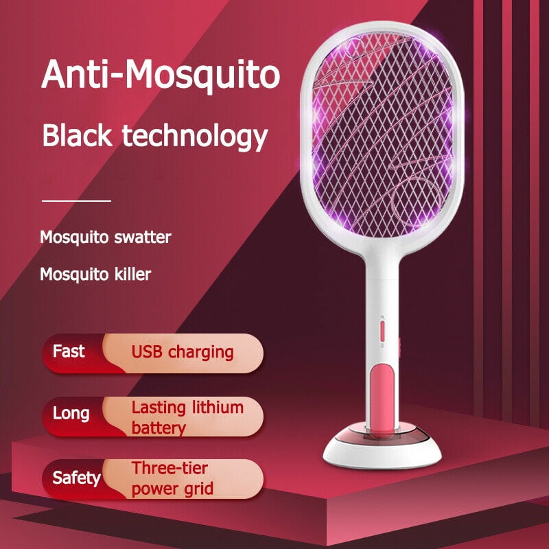 Electric Mosquito 2 in 1 Swatter Insect Fly Handheld 2.0 Rechargeable USB Hot 