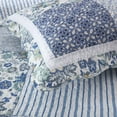 thumbnail image 4 of Juego de colchas de algodón camandy vintage con estampado floral azul king, 4 of 9