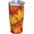 thumbnail image 2 of Autumn Maple Leaf Pattern 20oz Stainless Steel Cups, Insulated Stainless Steel Travel Coffee Mug Tumbler With Lid And Straw Durable Coffee Cup Water Bottle For Hot & Cold Drinks, 2 of 6