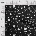 thumbnail image 2 of oneOone Polyester Spandex Black Fabric Doodle Craft Projects Decor Fabric Printed By The Yard 56 Inch Wide, 2 of 4