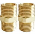 thumbnail image 1 of 2 Pack Brass Check Valve 1/2 Inch Male To Male Thread One Way Non Return Backflow Preventer, 1 of 7