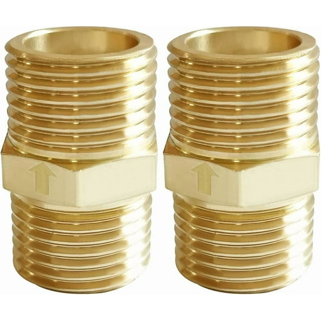 2 Pack Brass Check Valve 1/2 Inch Male To Male Thread One Way Non Return Backflow Preventer