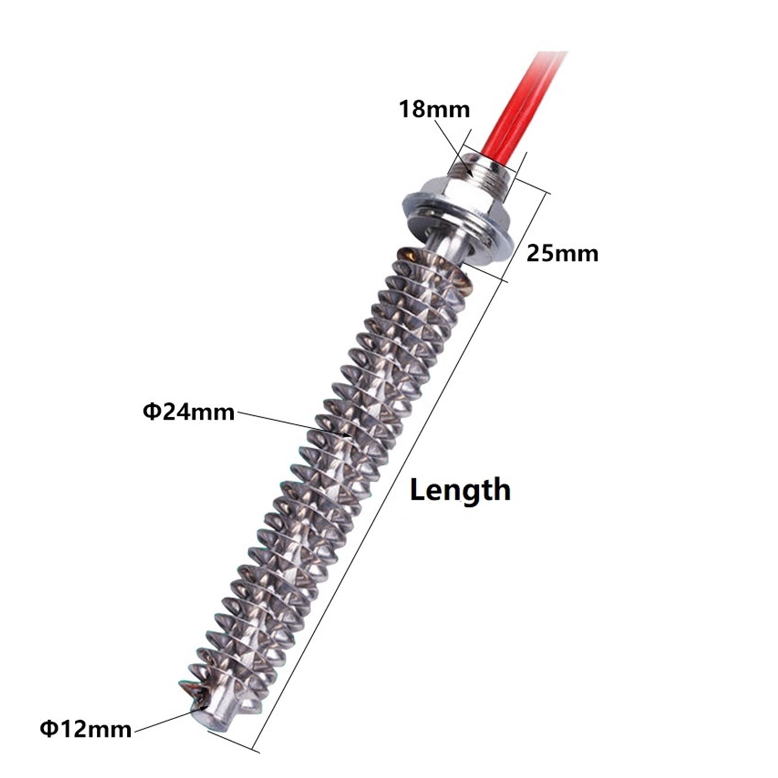 Finned Heater Element Stainless Steel Electric Air Heating Element Cartridge Heater 100W/150W/200W/250W/300W