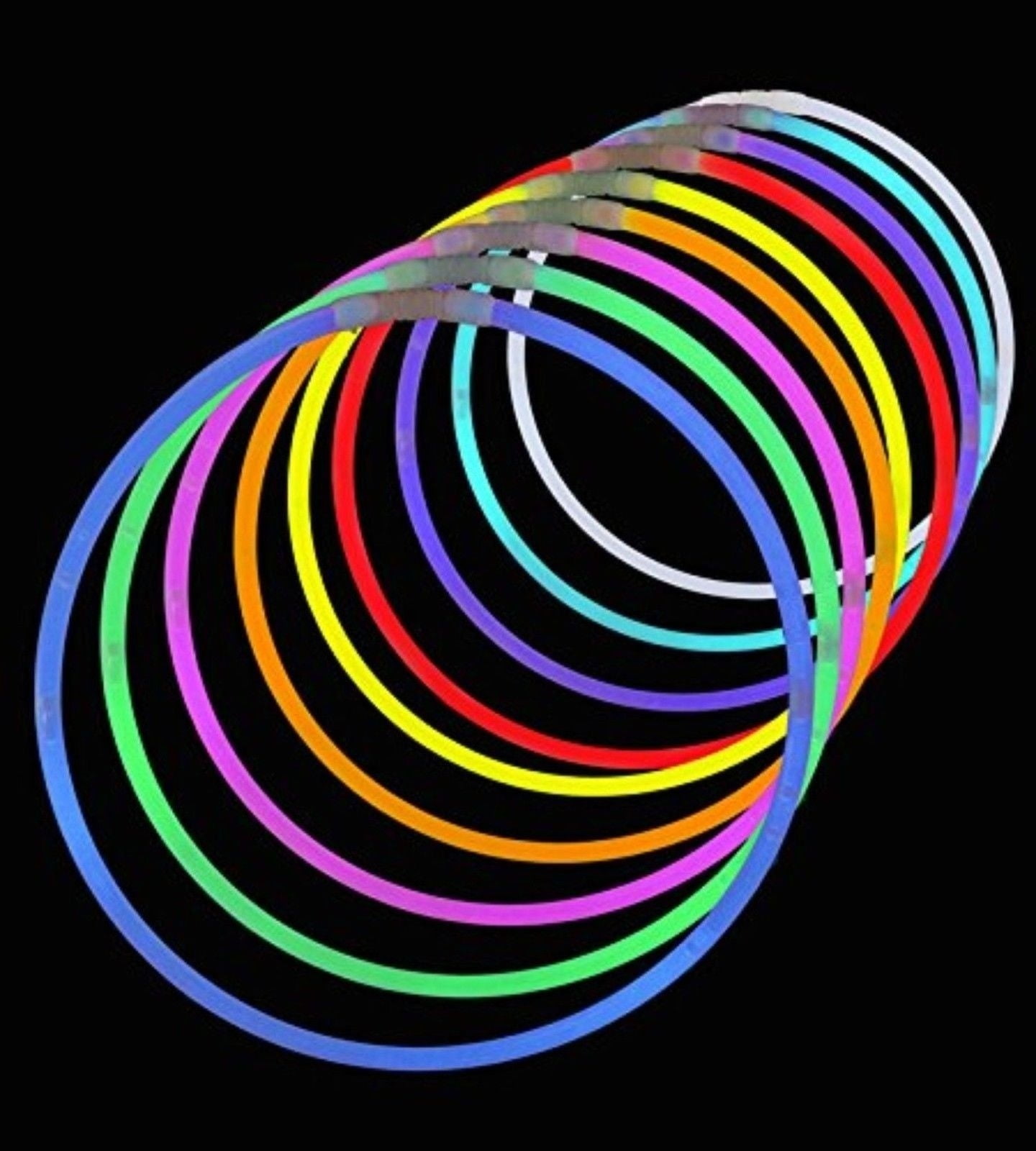 50 Premium 22" Glow Stick Glow Necklaces Assorted Color Mix