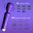 thumbnail image 6 of Centerel Wand Massager Personal Body Massager with 8 Speeds 20 Vibration Modes,Purple, 6 of 9