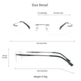 thumbnail image 3 of VisionGlobal Pure Titanium Frame for men/women Blue Light Blocking,Hand-set Diamond Fashion Glasses (Sliver Clear, 4.00 Magnification), 3 of 5