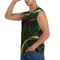 thumbnail image 3 of Fuzoiu Green Marble Print Men's Sleeveless T-shirt,Sleeveless Tee Shirts,Quick-Dry Athletic Tank Top for Gym, Running, Sports & Outdoor Activities-X-Large, 3 of 7