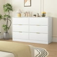 thumbnail image 4 of CASEMIOL White Wood 6 Drawer Dresser for Bedroom, Modern Chest of Drawers with Large Storage Cabinet for Living Room Hallway Entryway, Gold Handle, 4 of 11