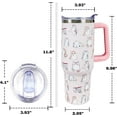thumbnail image 2 of Cat Tumbler 40oz Cat Travel Cup with Lid and Straw Stainless Steel Cute Cat Vacuum Insulated Tumblers Cups Mugs Gifts for Women/girls/Cat lovers, 2 of 6