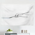 thumbnail image 1 of Guitarist Tapestry, One Line Art Illustration Drawing a Person Sing and Play Acoustic Guitar, Fabric Wall Hanging Decor for Bedroom Living Room Dorm, 2 Sizes, White and Dark Grey, by Ambesonne, 1 of 1