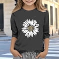thumbnail image 6 of Bixock Toddler Girls Shirts Kids Crew Neck Graphic Tee 3/4 Sleeve Casual Shirts Girls Fall Outfit Clothing Daily Wear Basic Pullover Tops, 6 of 6