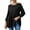 Black Shirts, variant on Womens Babydoll Tops Waffle 3/4 Long Sleeve Peplum Tunic Shirts Fall Casual Loose Fit Blouses Brown M