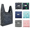 Anqidi 6Pcs Folding Bag Reusable Grocery Shopping Tote Bags Eco