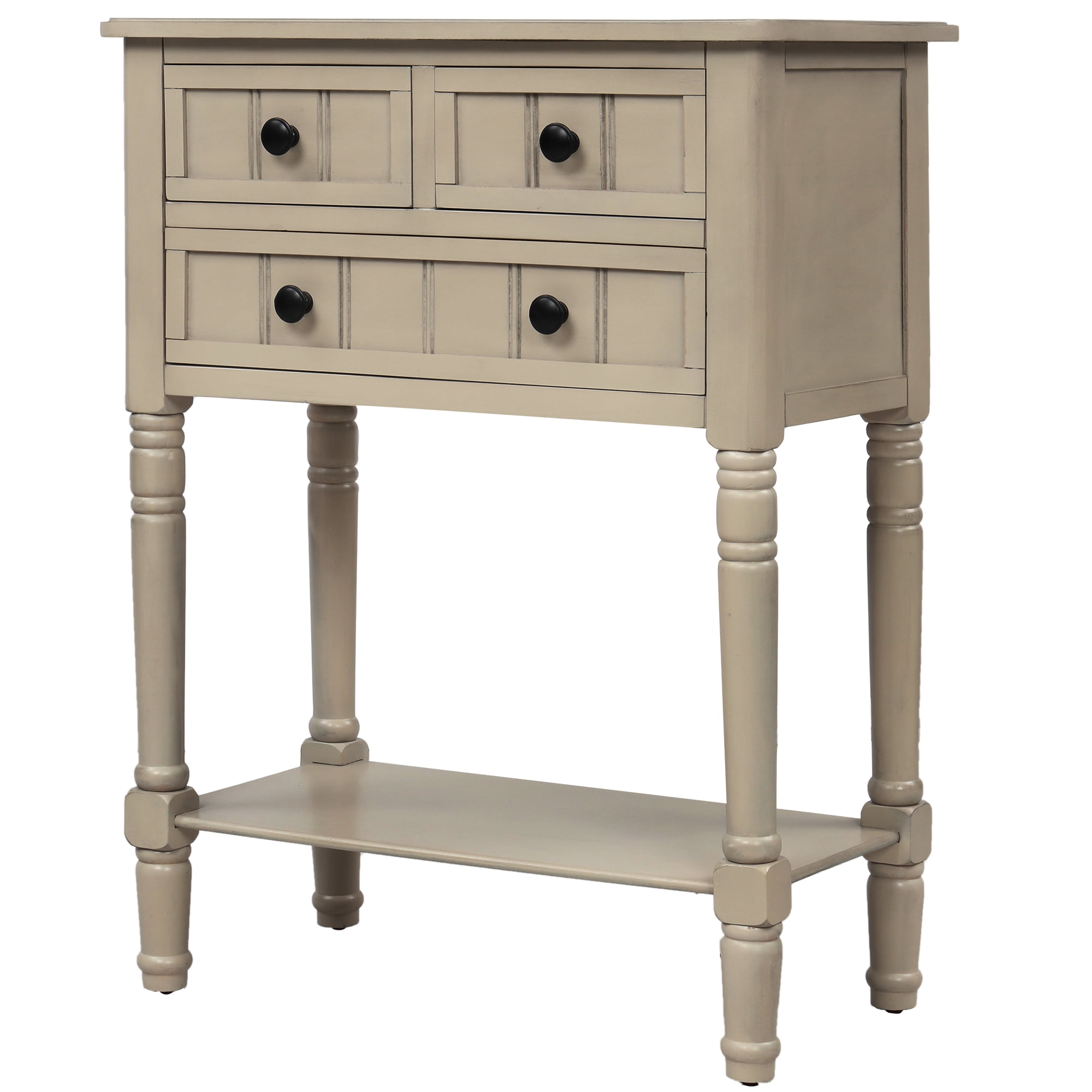Narrow Console Table, Slim Sofa Table with Three Storage ...