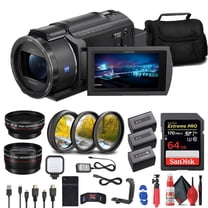Sony FDR-AX43 4K Handycam Camcorder Bundle with 64GB Card and Batteries (International Model)