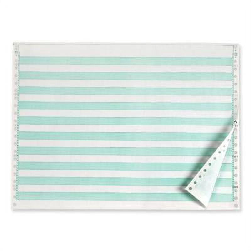 Continuous paper 14 7/8 x 8 ½, 20lb, 1/2 inch green bar, 1 Part, 2,700 sheets | Carton