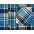 thumbnail image 2 of Men's Plaid Checkered Button Down Casual Short Sleeve Regular Fit Dress Shirt (Blue / White,S), 2 of 2