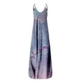 thumbnail image 3 of KOMOO Women Loose Long Dress, Abstract Oil Painting Sling Dress Sleeveless U Neck Dress Plus Size, 3 of 4