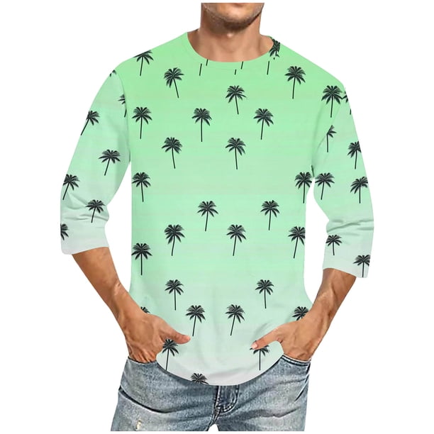 Tops para hombre, blusas y camisas de cuello redondo y manga corta para hombre, blusas casuales de moda con cuello redondo y manga corta, blusas para hombre, blusas de poliéster para hombre