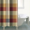 thumbnail image 4 of Buffalo Plaid Shower Curtain Featuring Rustic Farmhouse Plaid Print, Classic Red and Black Checkered Pattern, Waterproof Fabric with Hooks, Machine Washable, Retro Checkerboard Design, 4 of 5