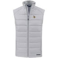 thumbnail image 2 of Men's Cutter & Buck Gray Minnesota Vikings Primary Mark Evoke PrimaLoft Hybrid Eco Softshell Recycled Full-Zip Vest, 2 of 3
