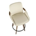 thumbnail image 6 of Cosmo Mid-Century Counter Stool in Walnut and Cream Faux Leather by LumiSource, 6 of 8