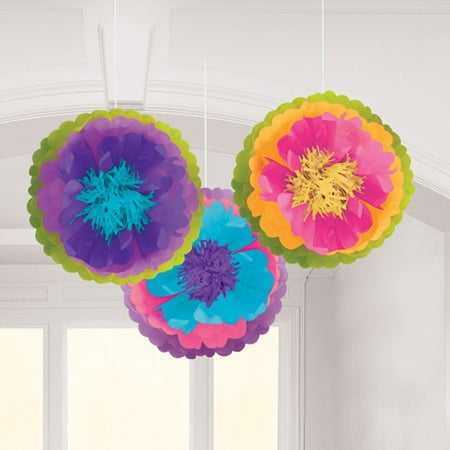 Mad Tea Party Hanging Fluffy Decorations (3pc)
