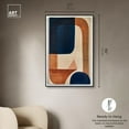 thumbnail image 5 of Blue With Cream Canvas Midcentury Abstract Wall Art by Art Remedy, Black Frame, 30" x 45", 5 of 7