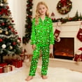 thumbnail image 3 of shqvo Toddler Girl Boy Christmas Silk Outfit Xmas Trees Print Collar Button Sweatshirt Tops Long Pants 2Pcs Casual Soft Girls Fall Clothes Fall Outfit Pajamas Sleepwear, 3 of 9