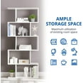 thumbnail image 5 of Cozy Castle Geometric Bookshelf Set of 2, 62" Tall Bookcase with 5-Tier Display Shelf, White, 5 of 8