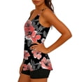 thumbnail image 5 of HAPIMO Women's Tankini Sets Tropical Print Spaghetti Straps Swim Top with Boyshort Flowy Modest Two Piece Bathing Suits Lightweight Summer Swimsuits for Beach Pool Vacation Black L, 5 of 8